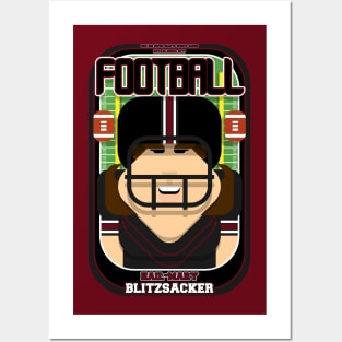 American Football Black and Maroon - Hail-Mary Blitzsacker - June version. Posters and Art